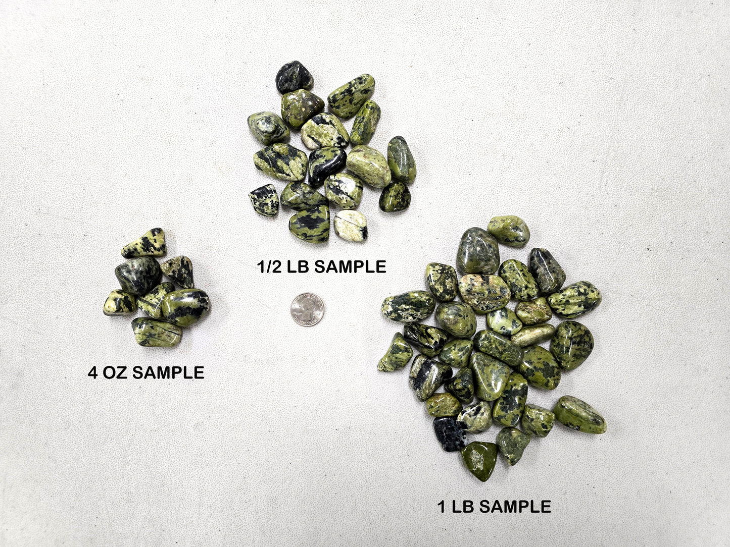 Tumbled Green Serpentine Crystal Stones from India