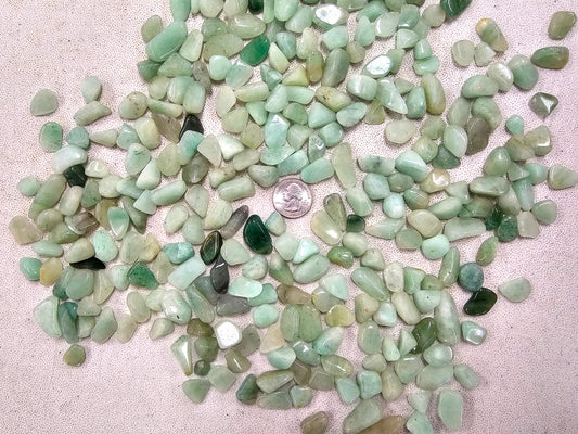 Mini Tumbled Green Quartz Crystals from South Africa
