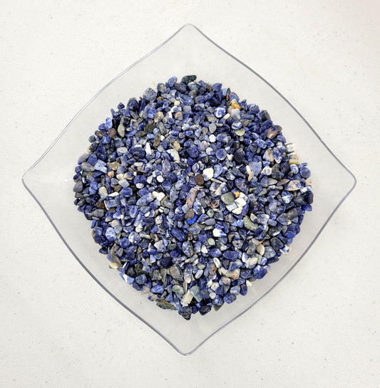 Tumbled Sodalite Crystal Chips Bulk