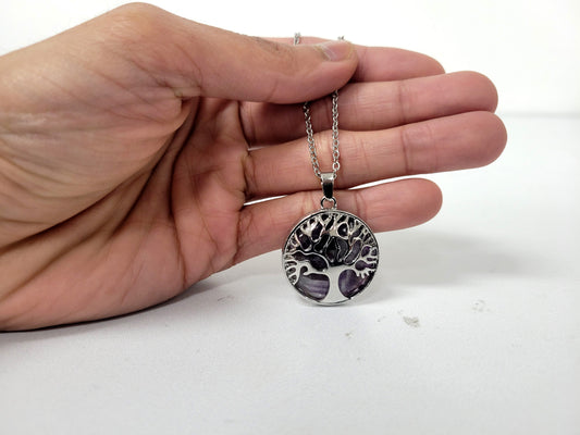 Amethyst Tree of Life Pendant Necklace - Pick Your Chain Length