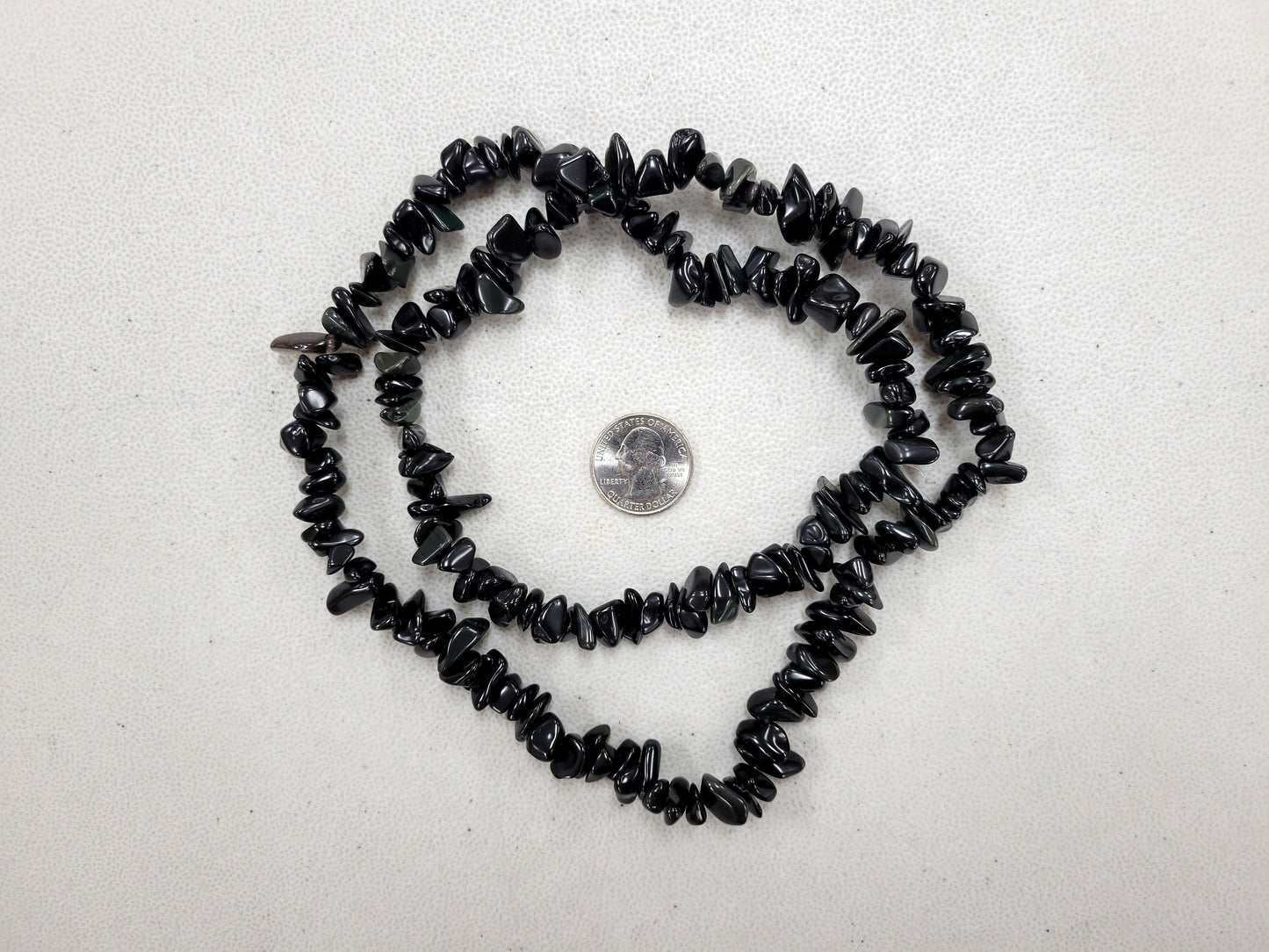 Black Obsidian Crystal Beads Drilled Gemstone Chips