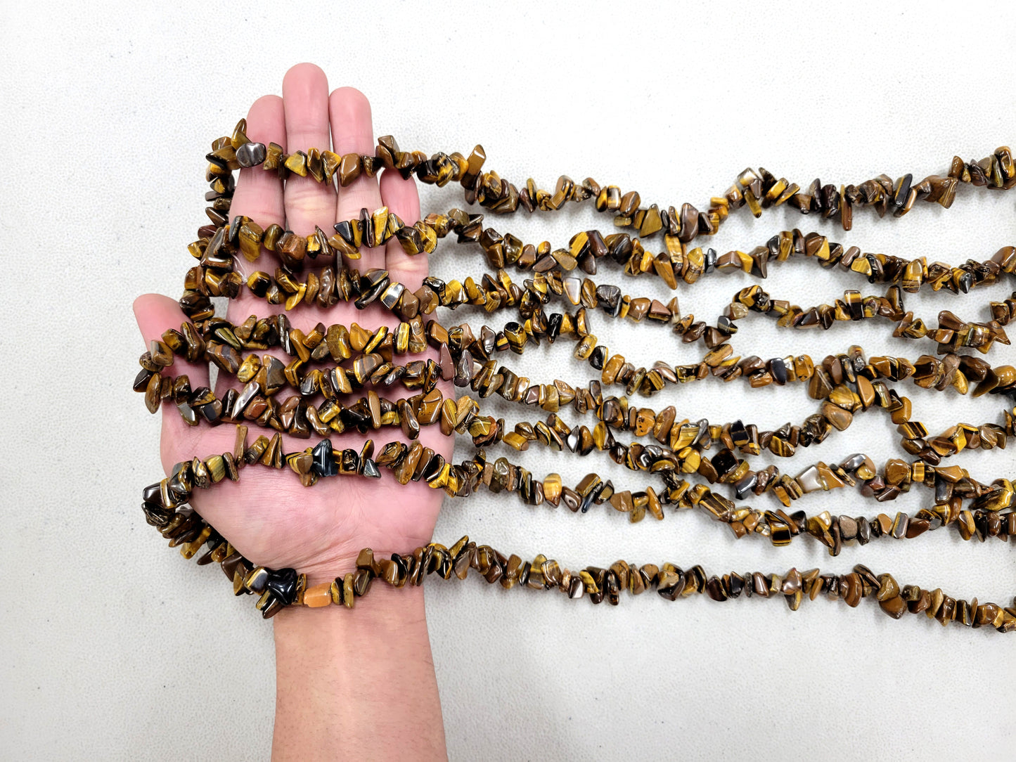 Tiger's Eye Crystal Beads Drilled Gemstone Chips