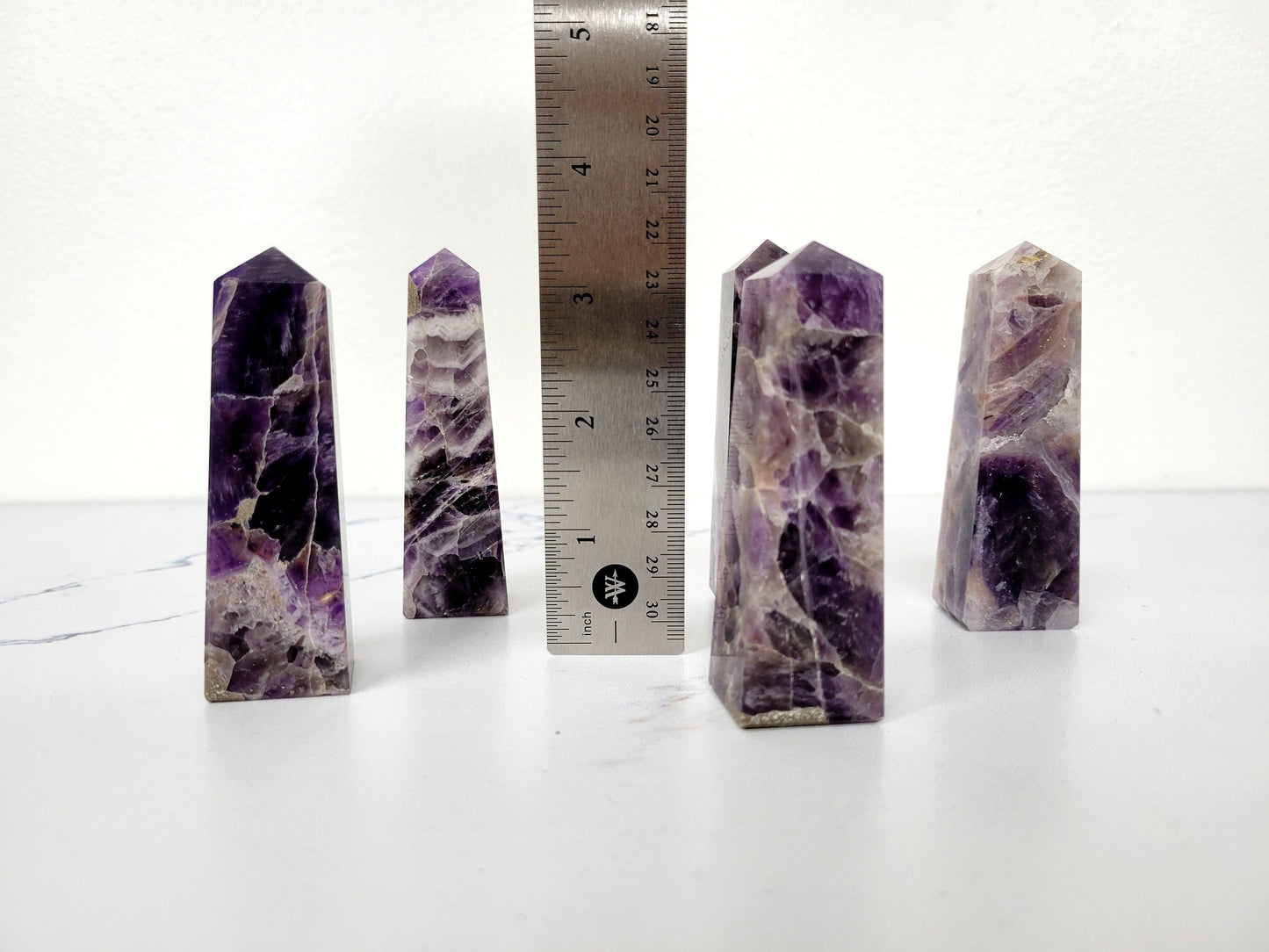 Hand Polished Crystal Tower Point Obelisk - 4 Sided