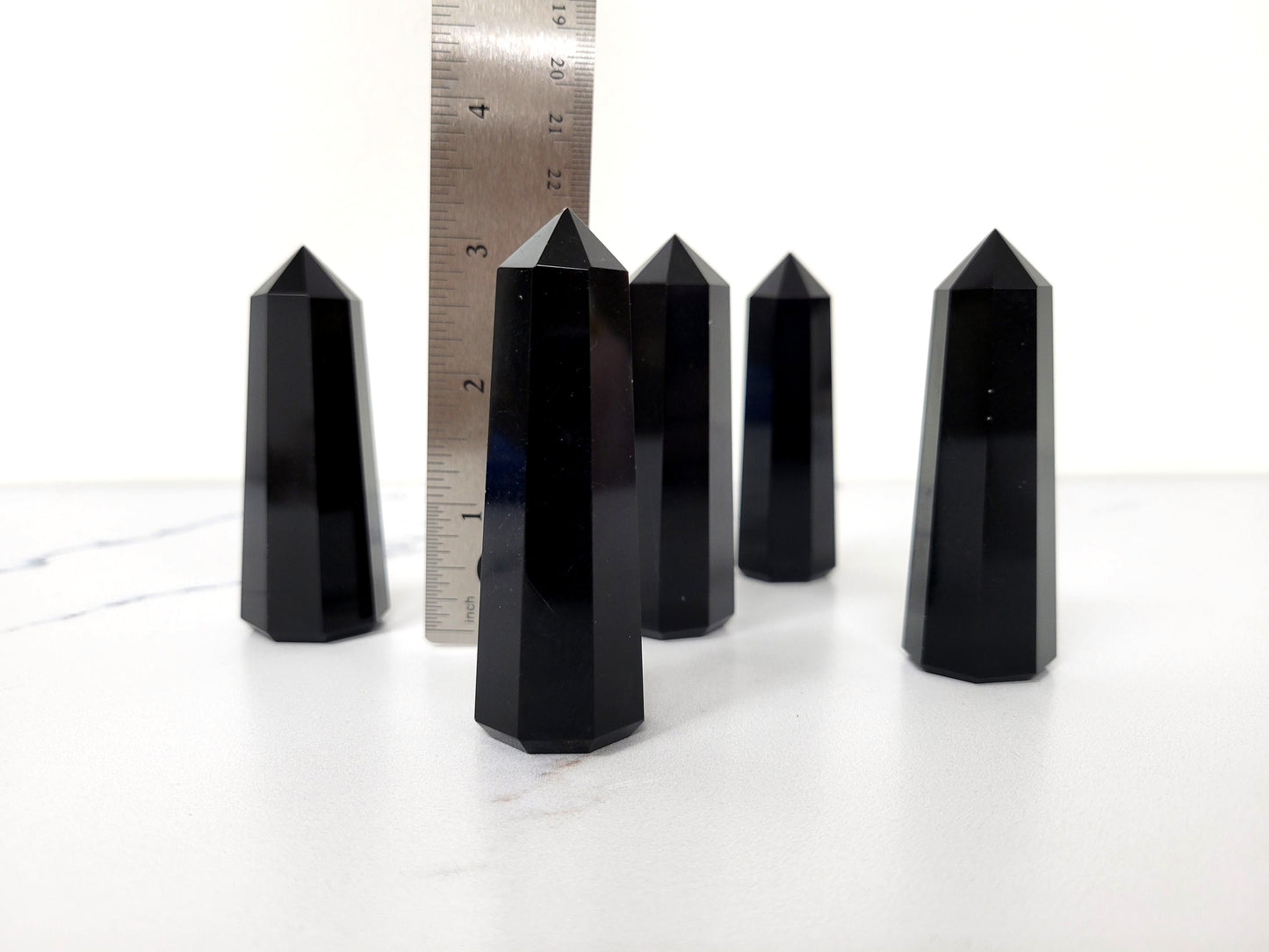 Hand-Polished Crystal Tower Point Obelisk - 8 sided