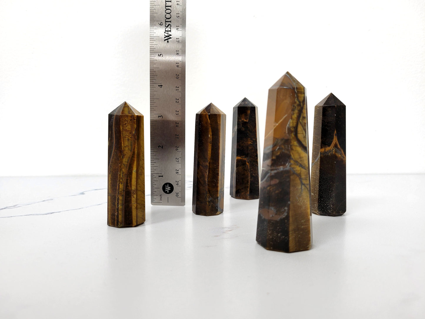 Hand-Polished Crystal Tower Point Obelisk - 8 sided