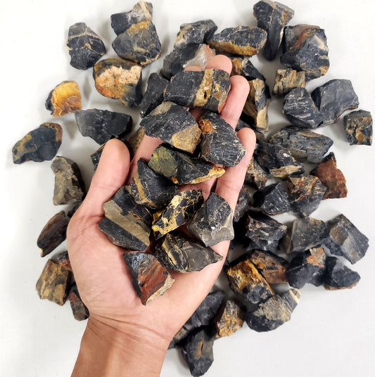 Black Onyx Stones - Rough Crystals Bulk