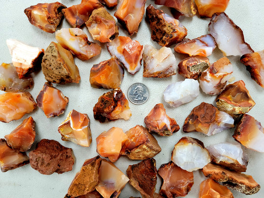 Carnelian Crystal Medium Chunks - Bulk Rough Stones