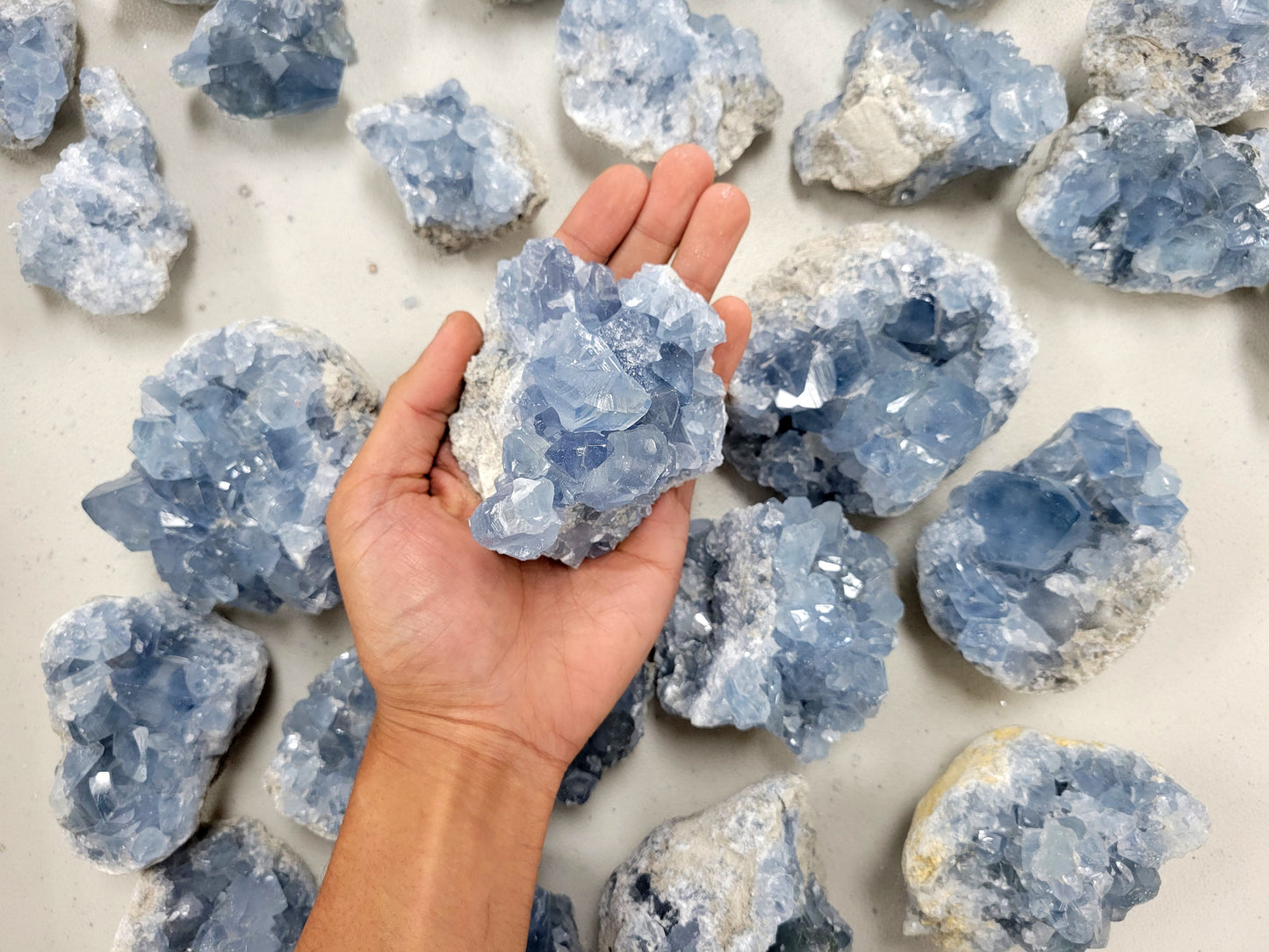 Raw Celestite Clusters - Celestite Geodes