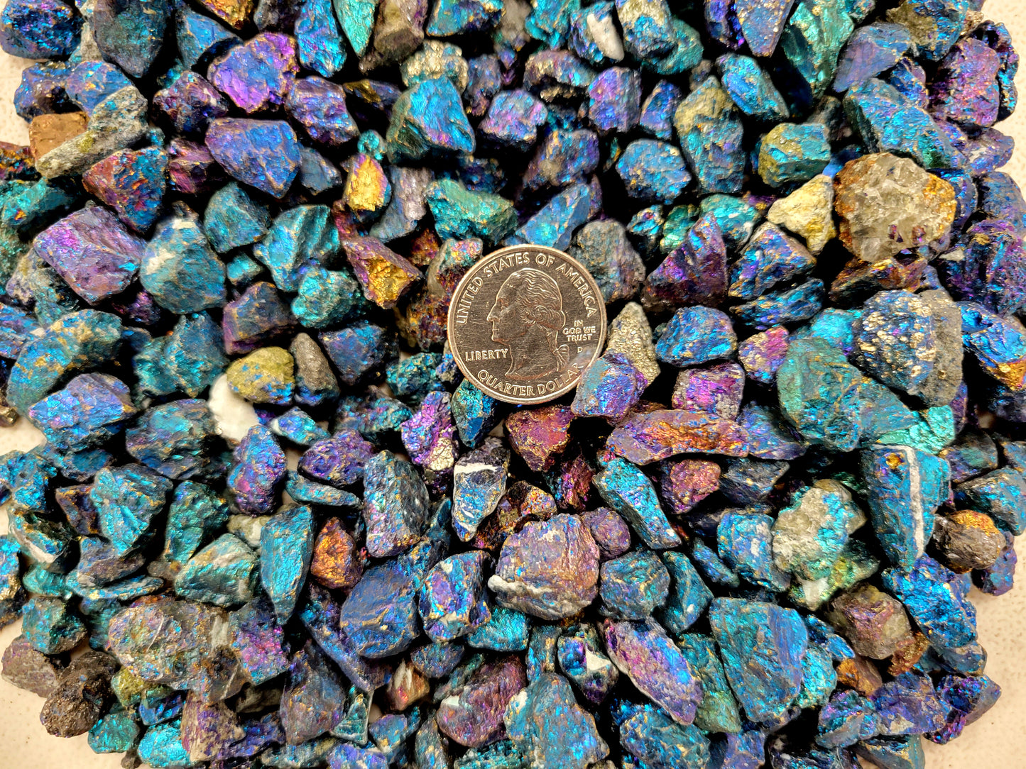Raw Chalcopyrite Crystal Chips - AKA Peacock Ore