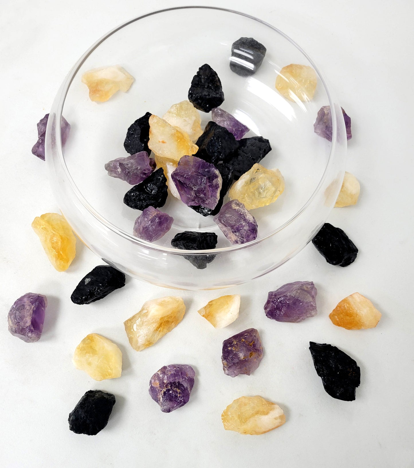 Citrine, Amethyst, Tourmaline - Healing Crystal Trio Set