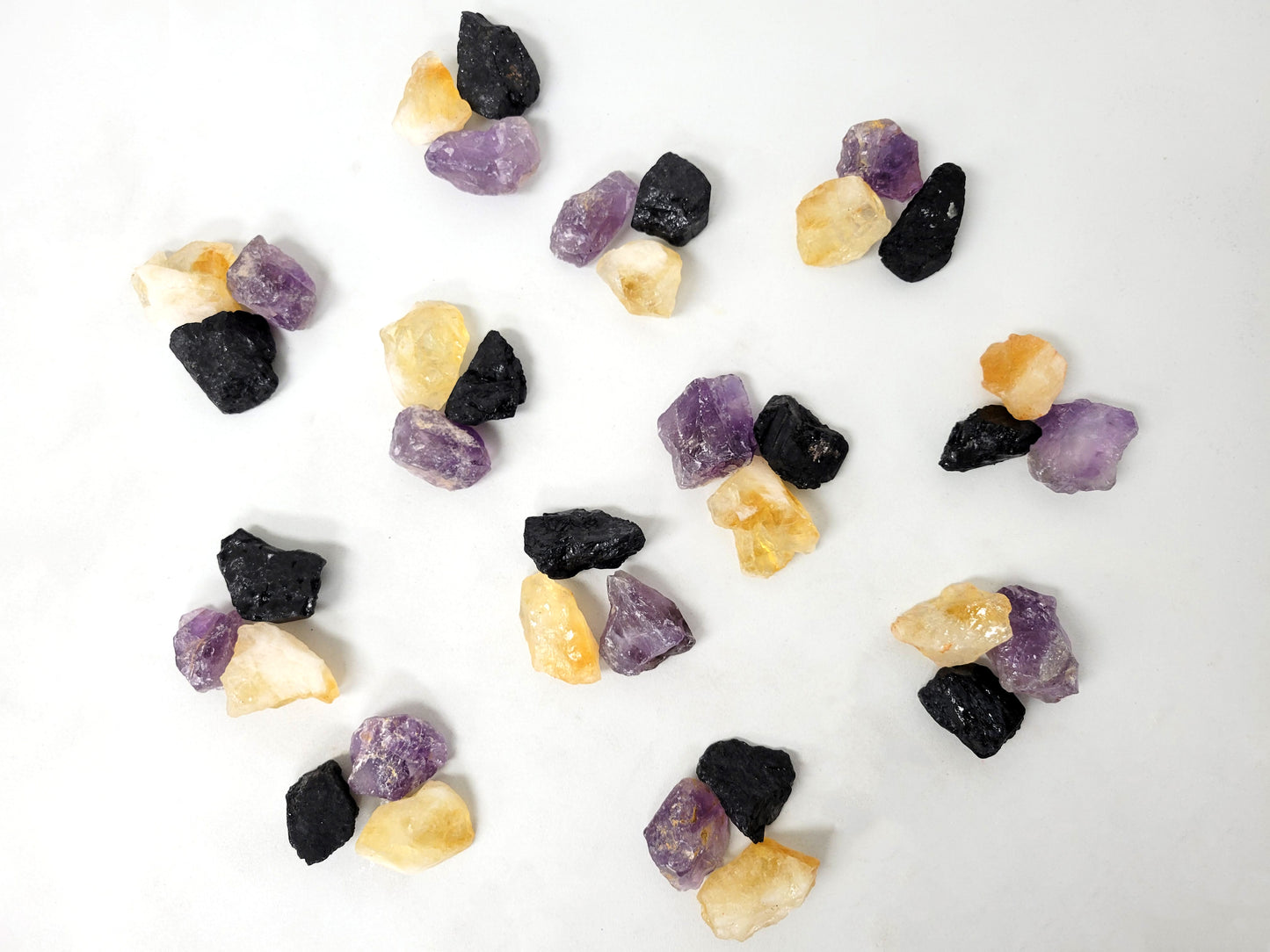 Citrine, Amethyst, Tourmaline - Healing Crystal Trio Set