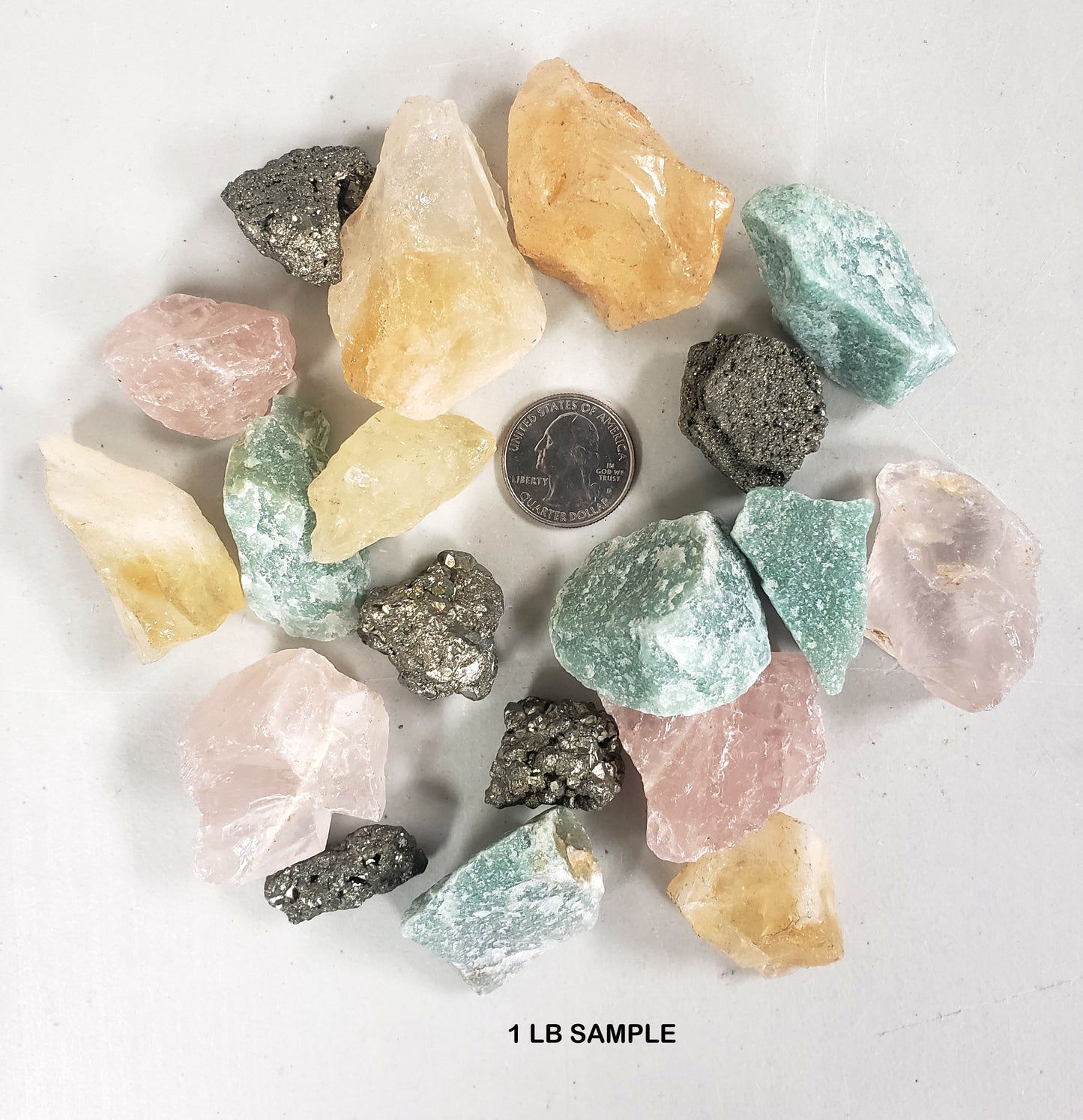 Love & Abundance Medley - Pyrite, Rose Quartz, Citrine, Aventurine Crystals Medley