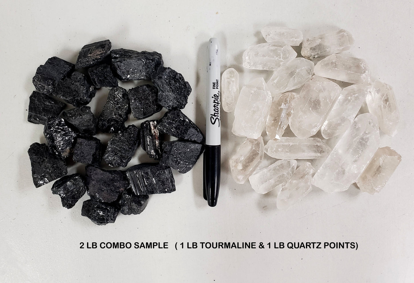 Black Tourmaline & Quartz Crystal Combo