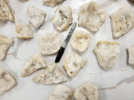 Moroccan Crystal Druzy Opened Half Geode