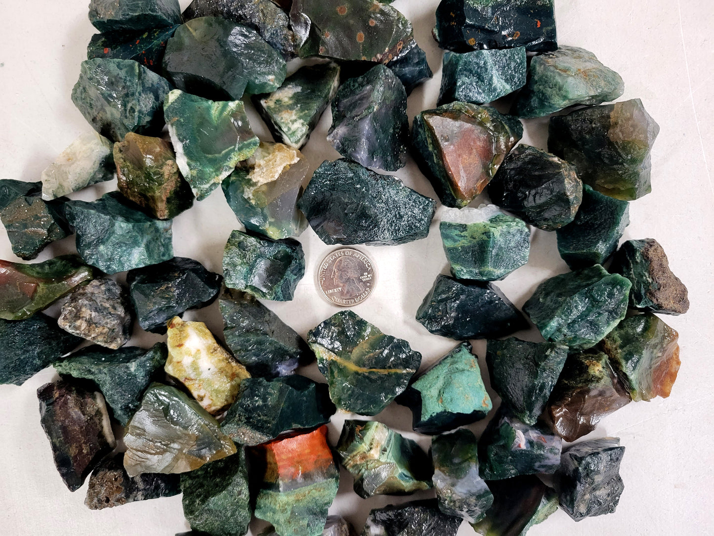 Moss Agate Crystals - Rough Stones Bulk