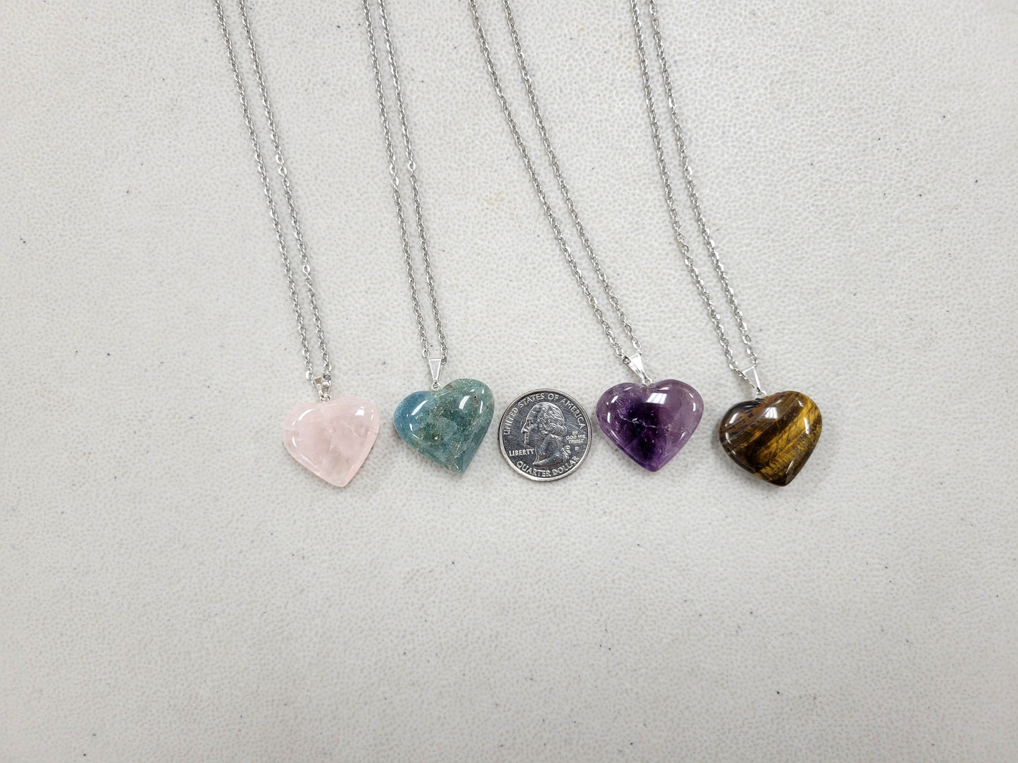 Heart Shaped Crystal Pendant Necklace