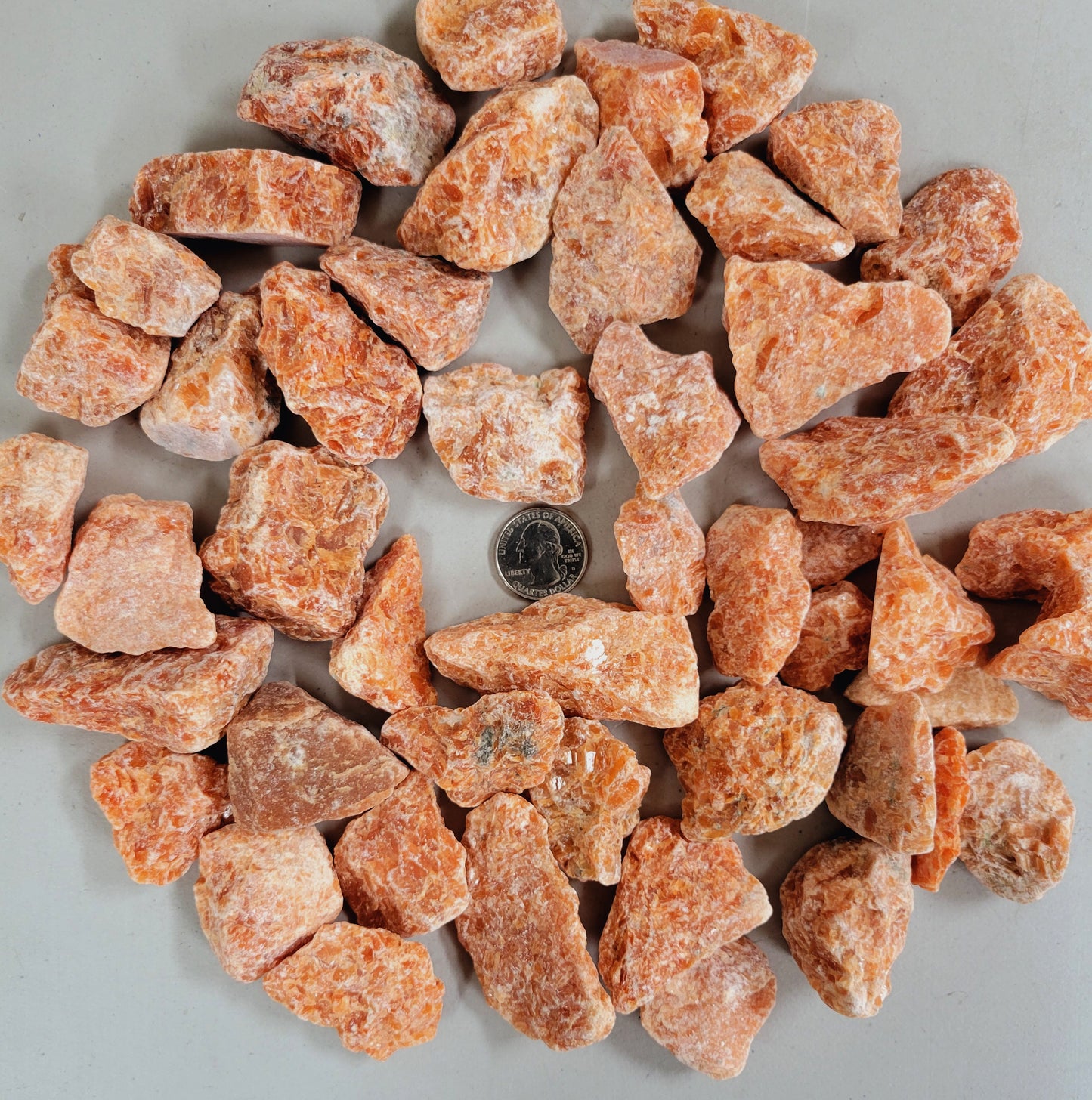Orange Calcite Crystals - Rough Stones Bulk