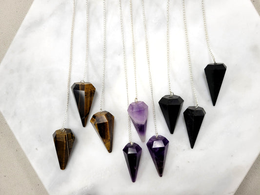 Crystal Pendulums - Faceted Gemstones for Dowsing and Healing