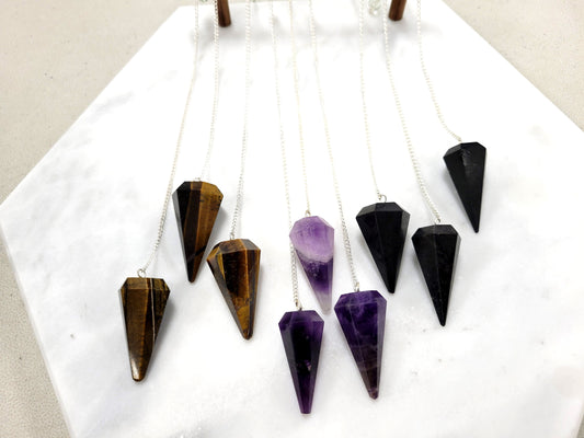 Crystal Pendulums - Faceted Gemstones for Dowsing and Healing