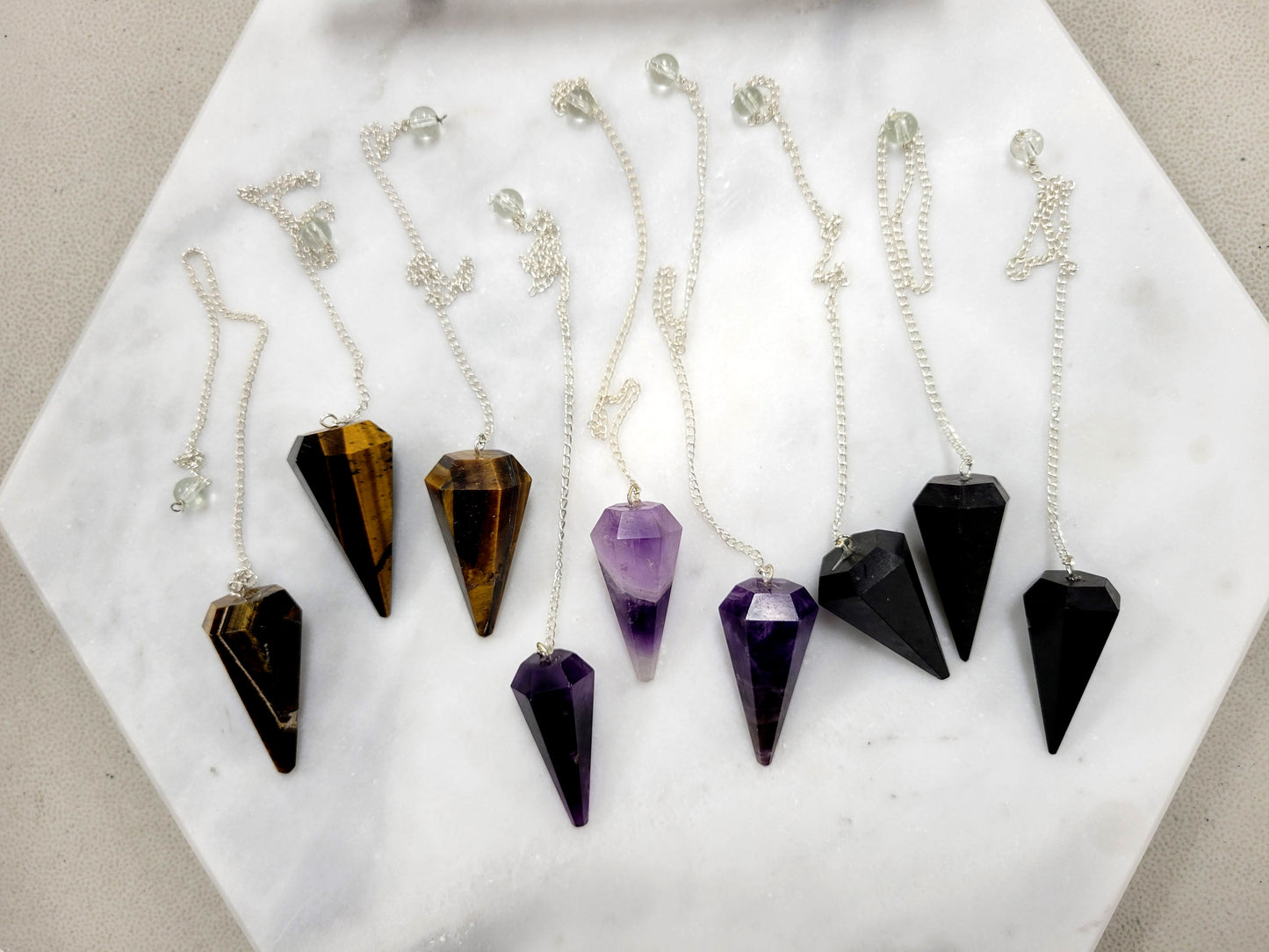 Crystal Pendulums - Faceted Gemstones for Dowsing and Healing