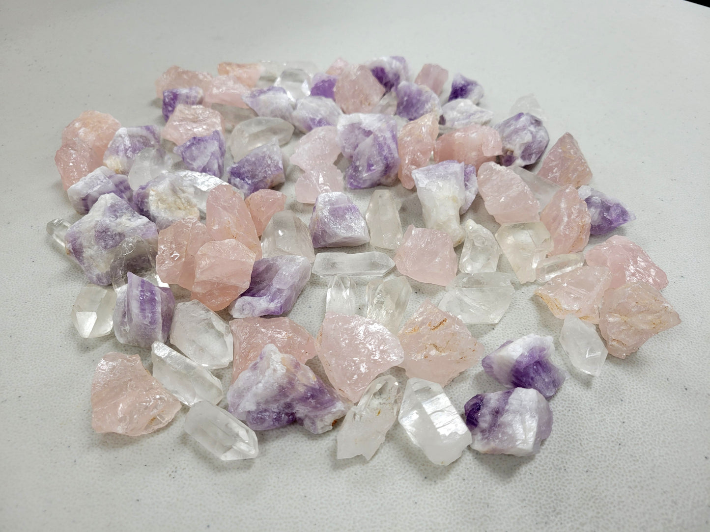 Rough Quartz Crystals Bulk - Amethysts, Rose Quartz, Quartz Points