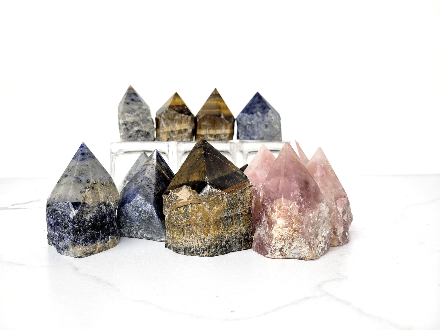 Raw Semi-Polished Top Point Crystal Towers