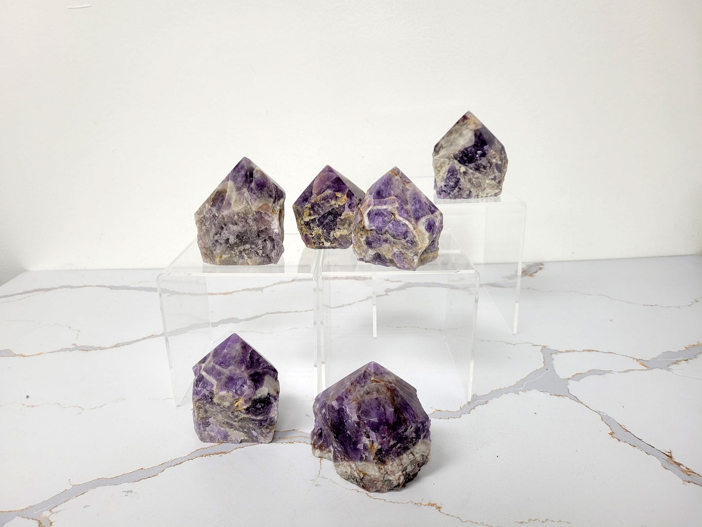 Crystal Pyramid Points - Raw Base Polished Top