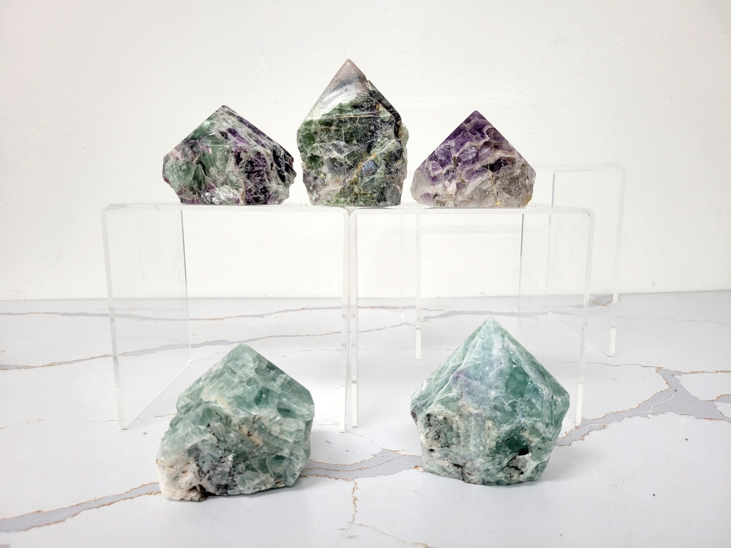 Crystal Pyramid Points - Raw Base Polished Top