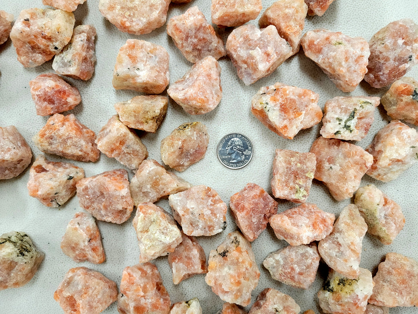 Orange Sunstone Crystals - Raw Rough Stones Bulk