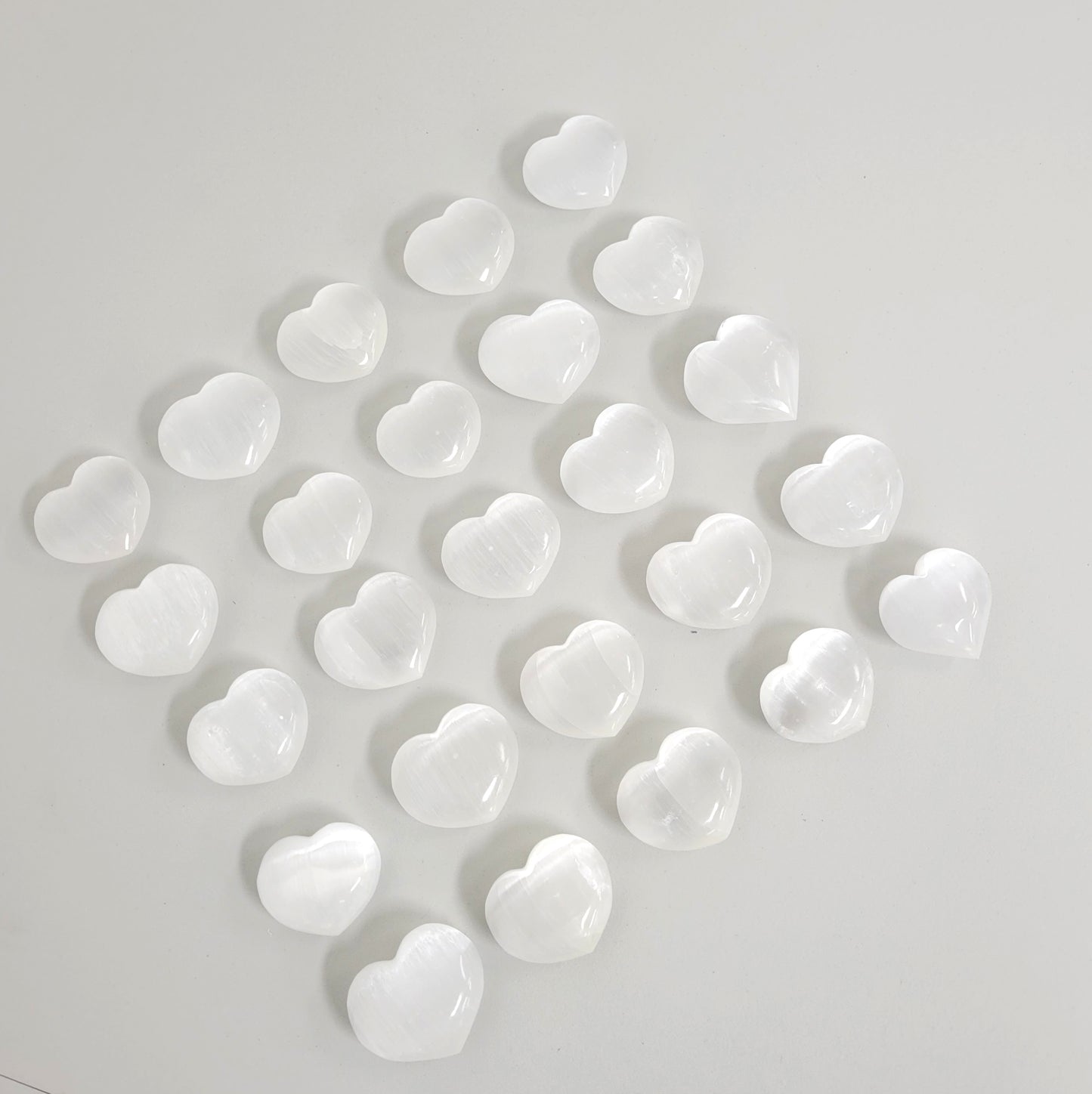 Polished Selenite Hearts