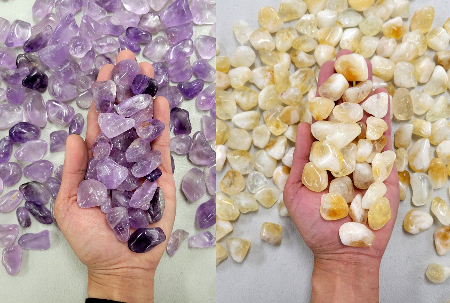 Amethyst & Citrine Tumbled Crystals Combo