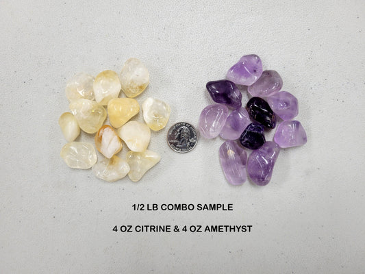 Amethyst & Citrine Tumbled Crystals Combo