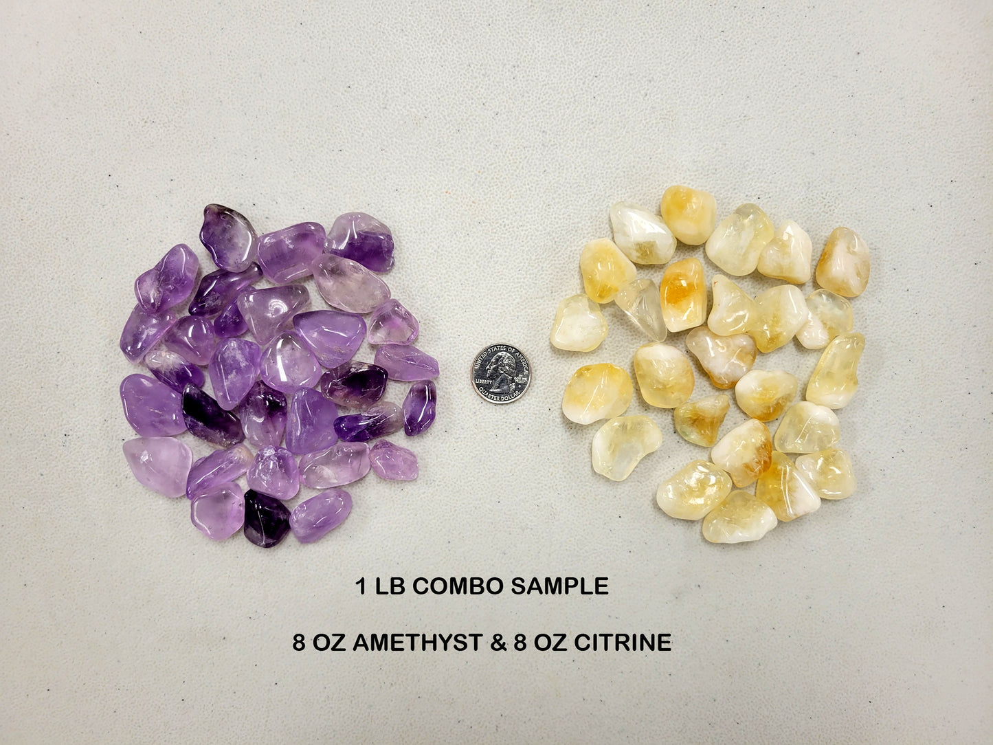 Amethyst & Citrine Tumbled Crystals Combo