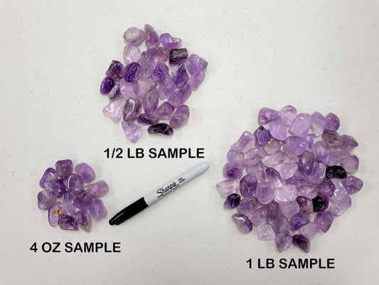 Bulk Tumbled Amethyst Crystal - Size SMALL - 1/2 inch to 1 inch