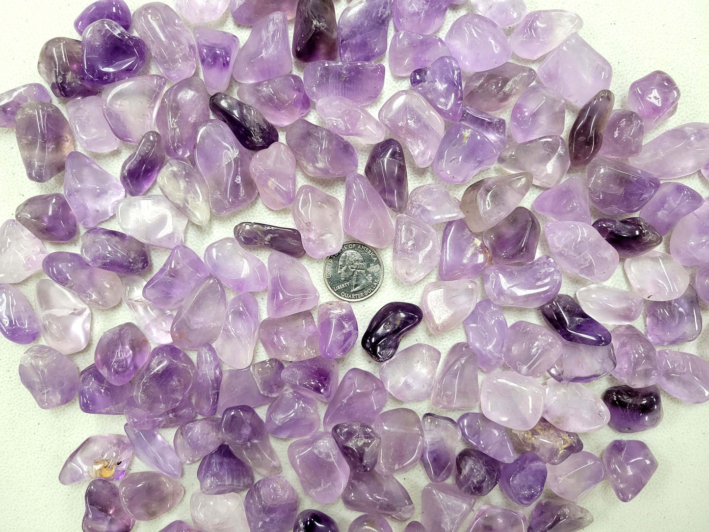 Bulk Tumbled Amethyst Crystal - Size SMALL - 1/2 inch to 1 inch