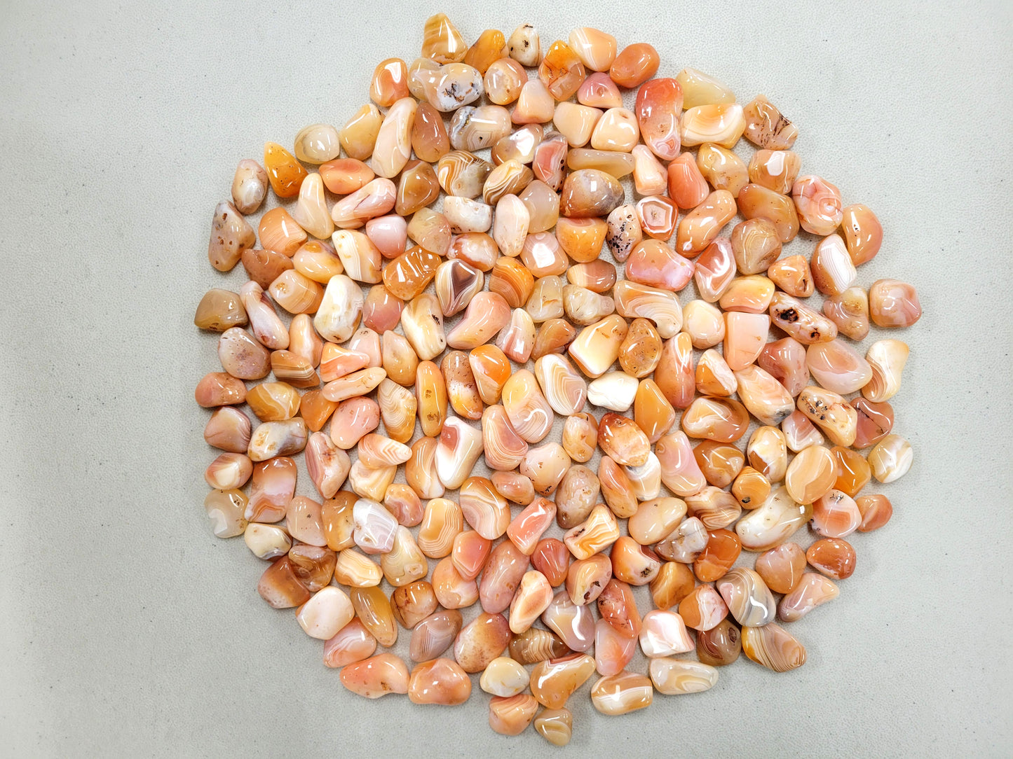 Tumbled Banded Orange Carnelian Crystals - Size 3/4 inch to 2 inches