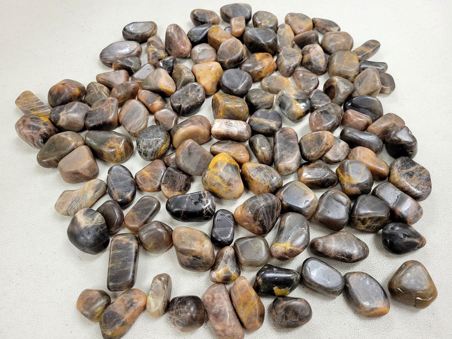 Tumbled Black Moonstone Crystals from India
