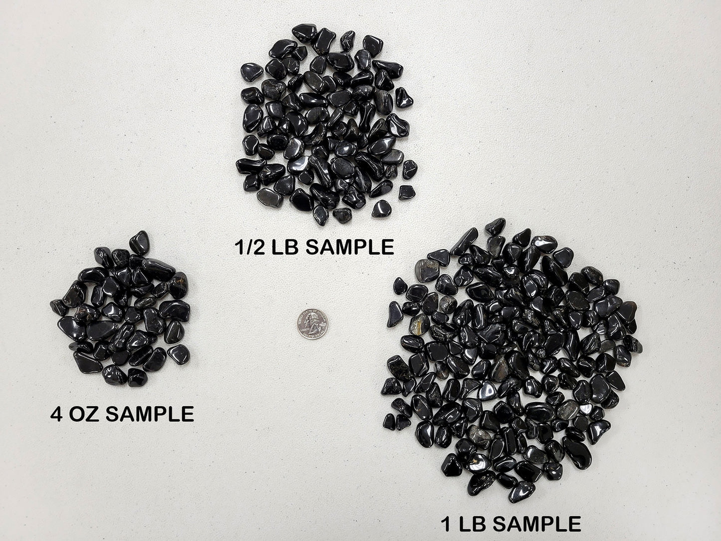 Small Tumbled Black Onyx Crystals - 1/4 inch to 1 inch - Bulk Tumbled Stones