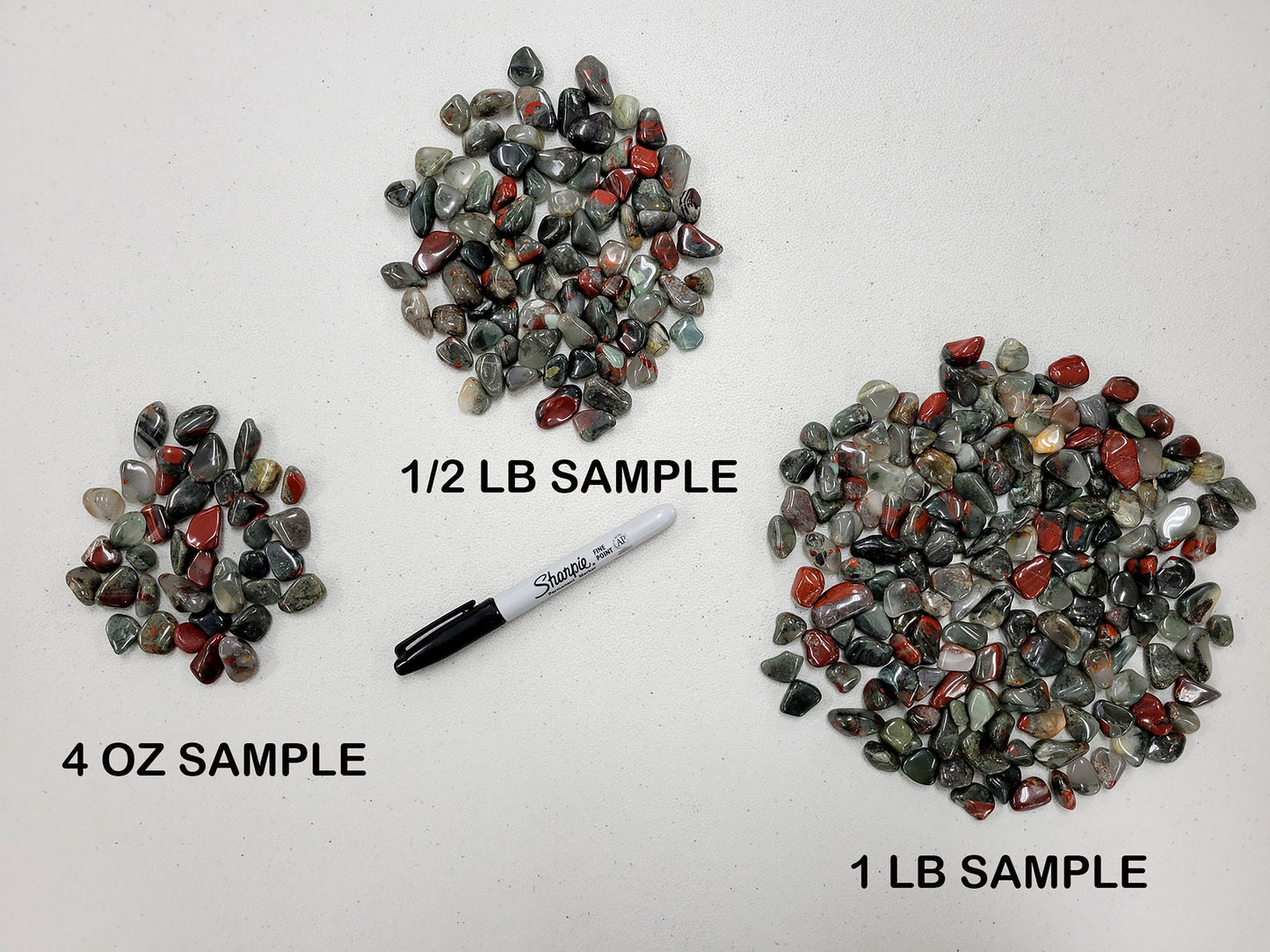 Small Tumbled Bloodstone Crystals - 1/4 inch to 1 inch pieces - Bulk Tumbled Stones