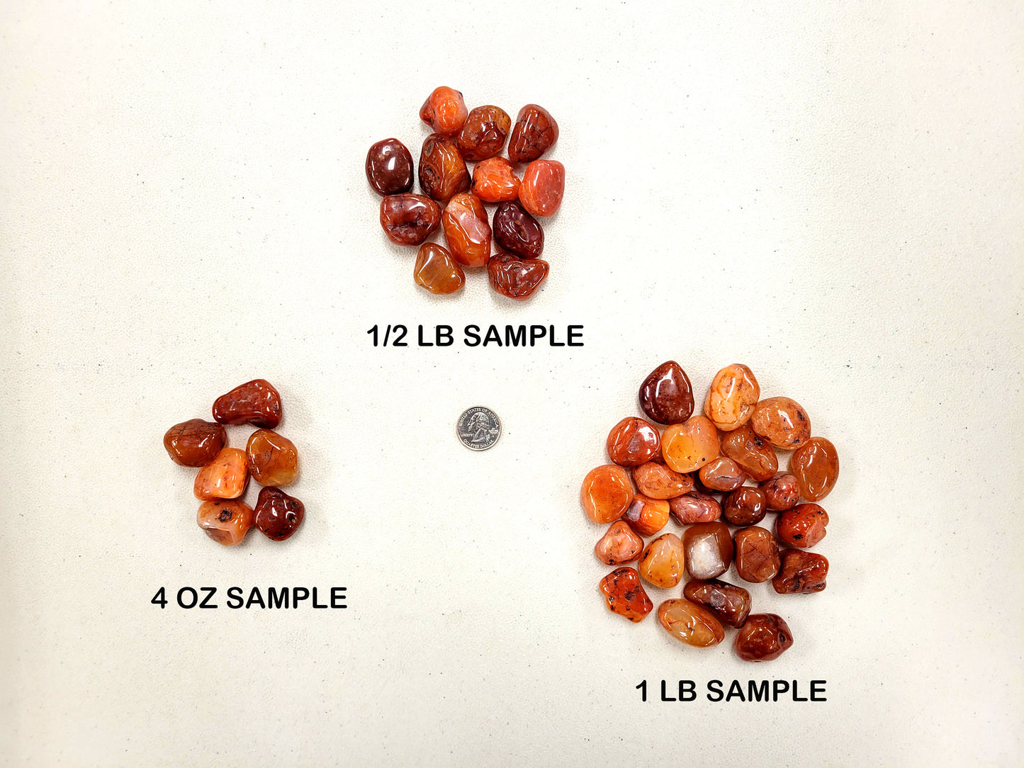 Tumbled Carnelian Crystals - Size Medium 1" to 1.5"