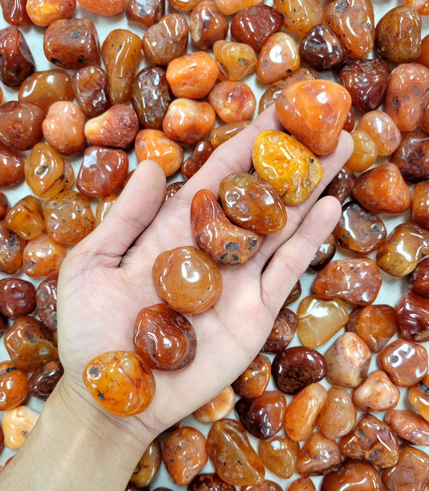 Tumbled Carnelian Crystals - Size Medium 1" to 1.5"