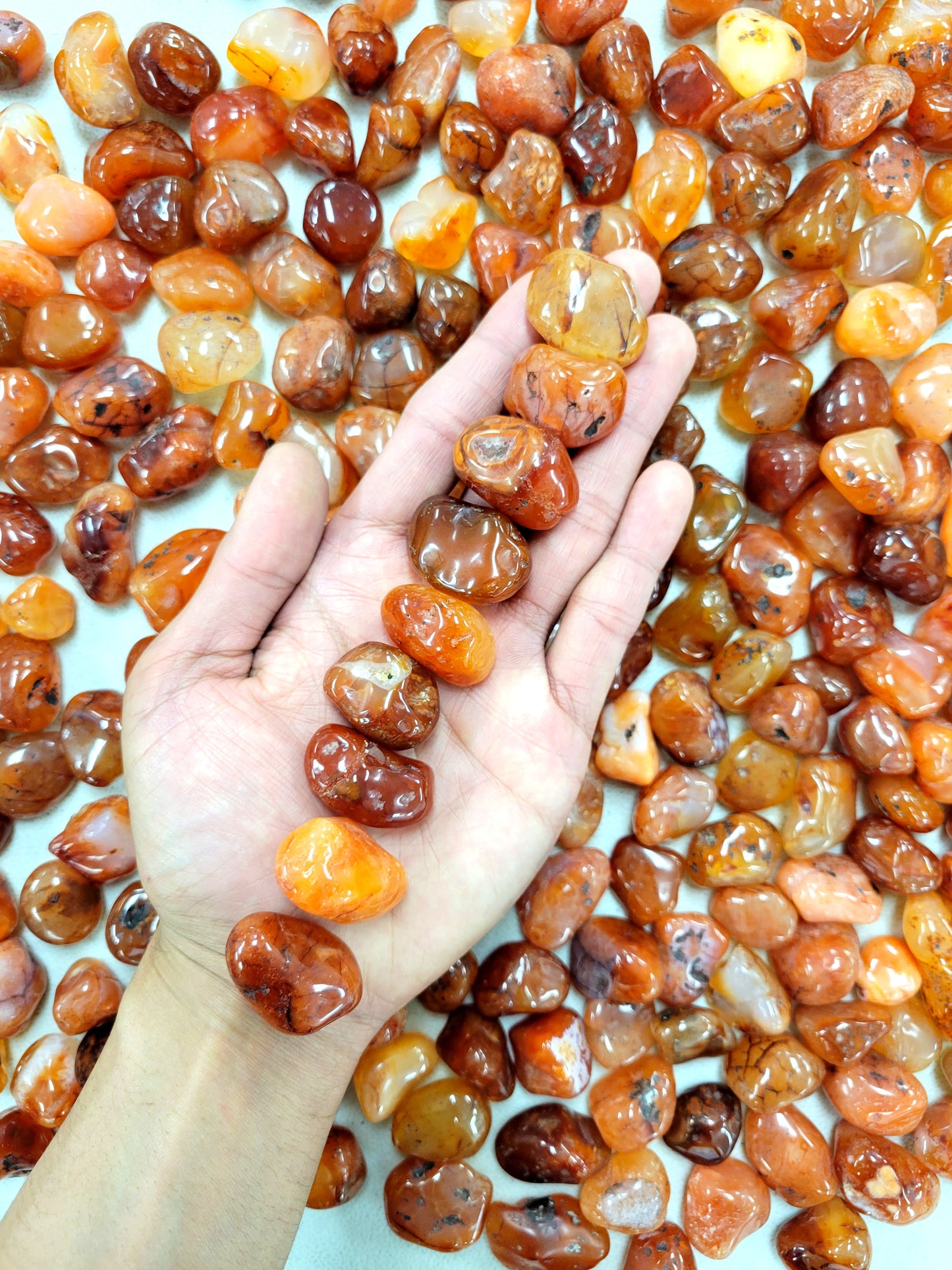 Tumbled Carnelian Crystals - Size SMALL 1/2 inch to 1 inch