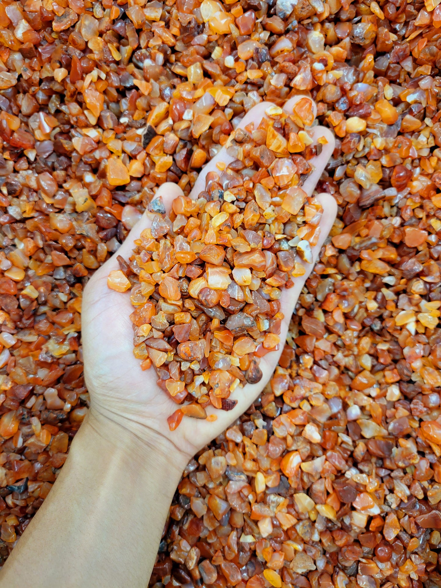 Tumbled Carnelian Crystal Chips Bulk