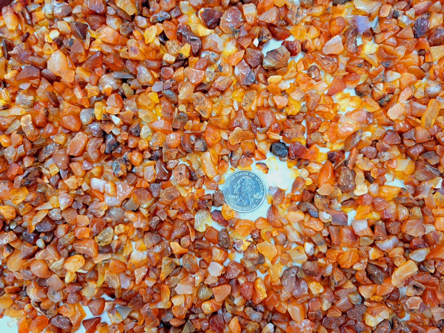 Tumbled Carnelian Crystal Chips Bulk