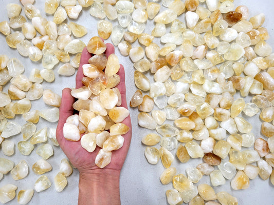 Small Tumbled Citrine Crystals - 1/2 inch to 1 inch - Bulk Tumbled Stones