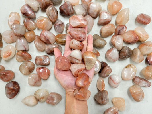 Tumbled Fire Quartz Crystal Stones From Madagascar