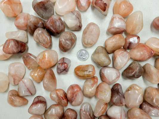 Tumbled Fire Quartz Crystal Stones From Madagascar