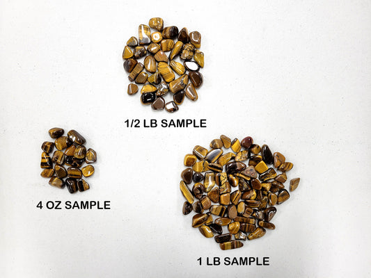 Bulk Tumbled Golden Tiger's Eye Crystals - Size Small 1/2 inch to 1.5 inches