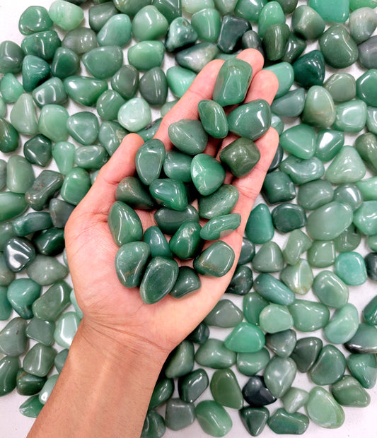 Bulk Tumbled Green Aventurine Crystals - Size SMALL - 1/2 inch to 1 inch