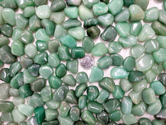 Bulk Tumbled Green Aventurine Crystals - Size SMALL - 1/2 inch to 1 inch